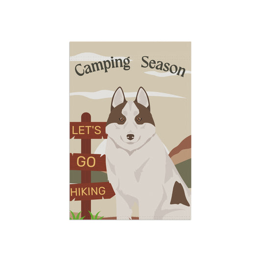 Siberian Husky Dog Camping Garden Flag