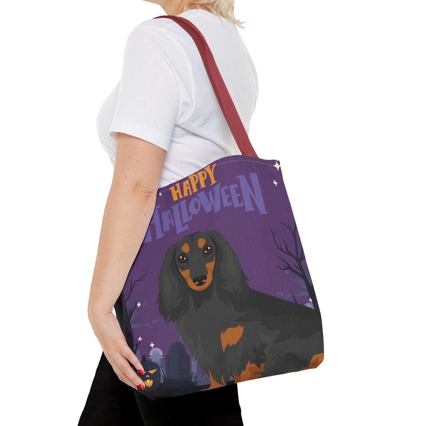 Dachshund Dog Happy Halloween Tote Bag 16x16