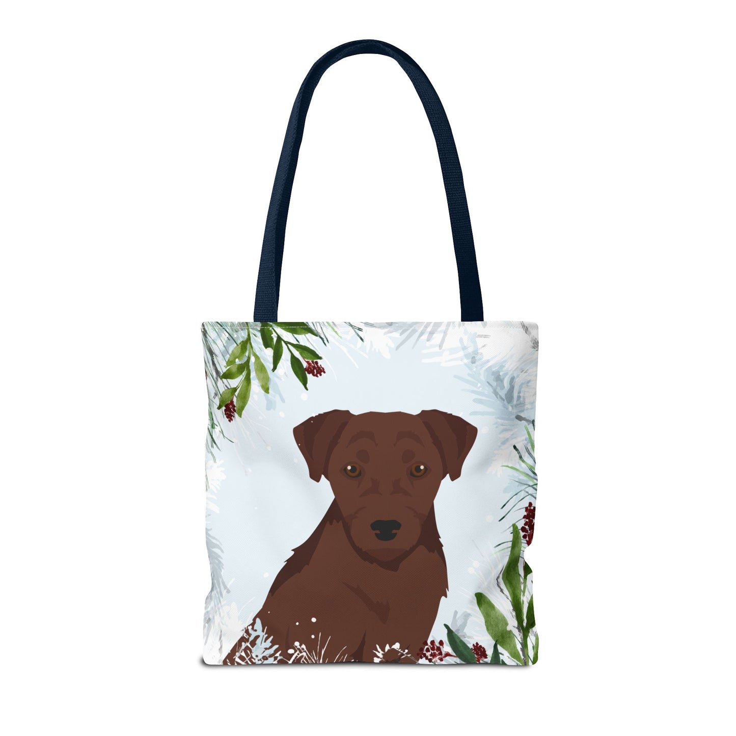 Patterdale Terrier Dog Christmas Holiday Tote Bag 16x16