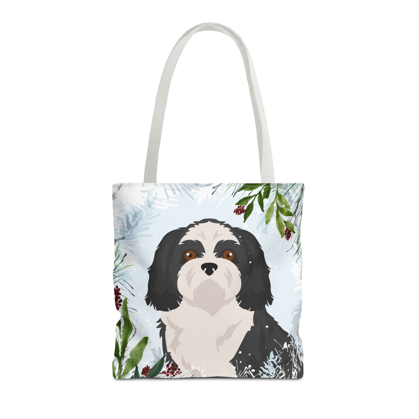 Shih Tzu Dog Christmas Holiday Tote Bag 16x16