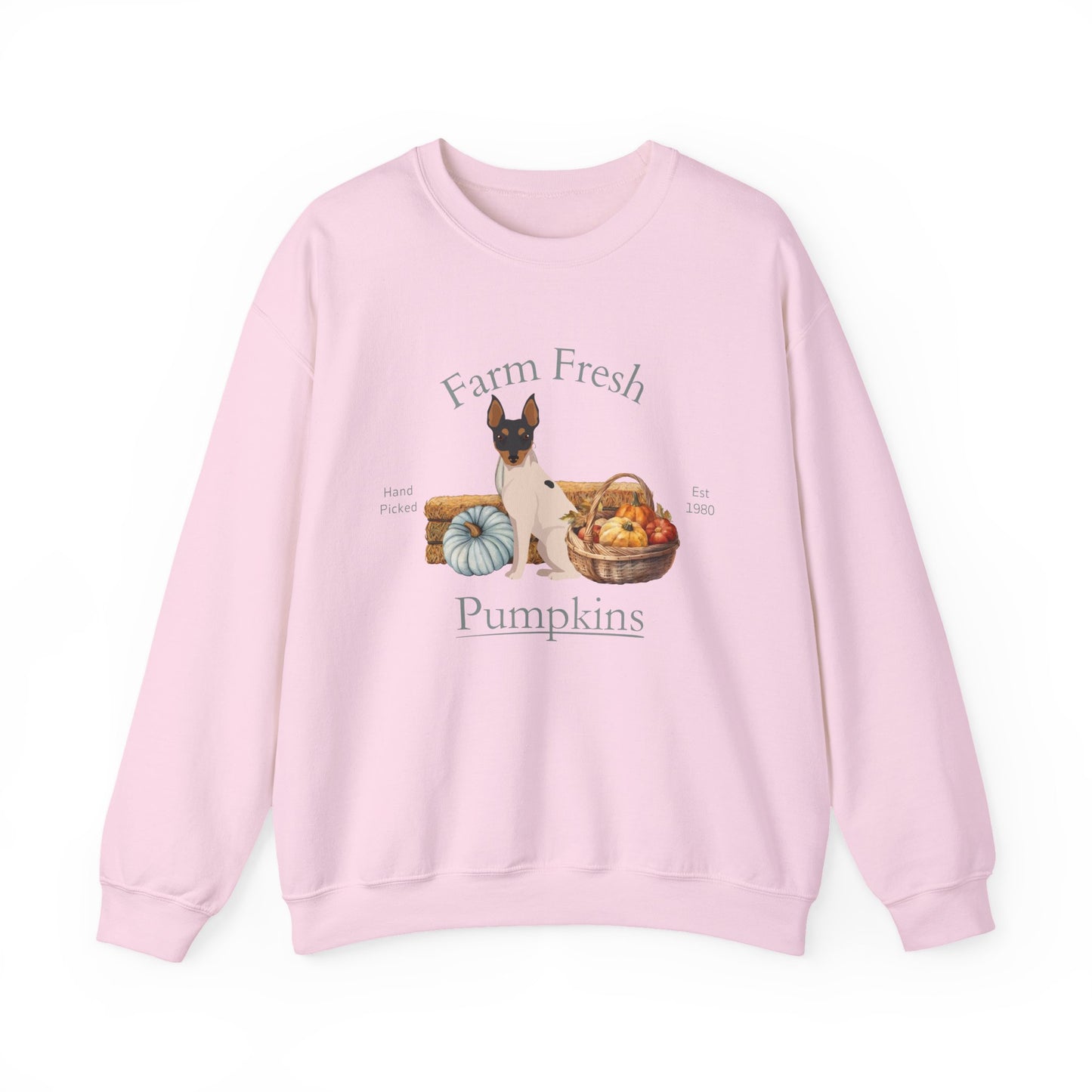 Toy Fox Terrier Dog Fall Farm Fresh Unisex Heavy Blend Crewneck Sweatshirt