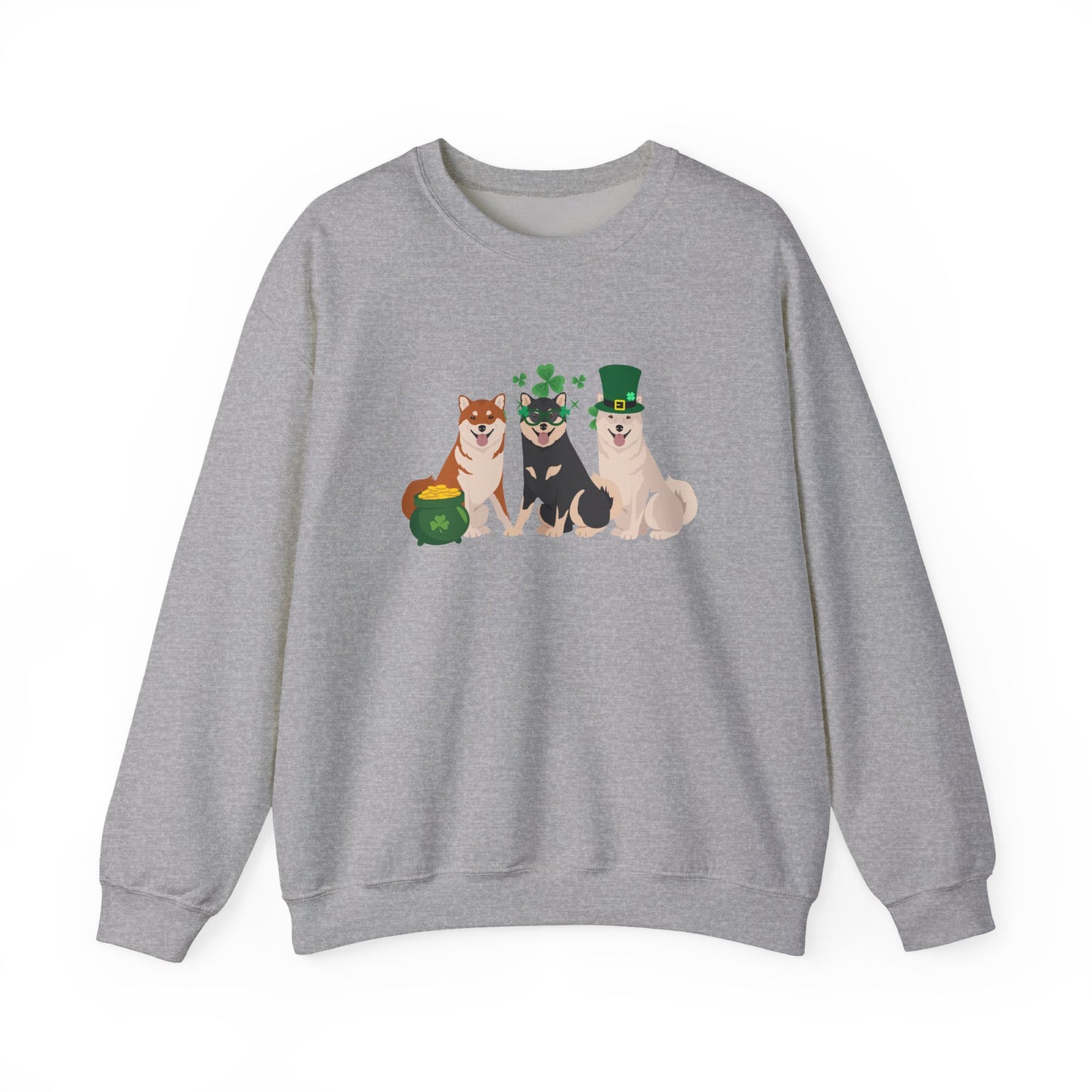 Shiba Inu Dog St Patricks Day Unisex Heavy Blend Crewneck Sweatshirt, St Pattys day, Cute Dog Mom Gift