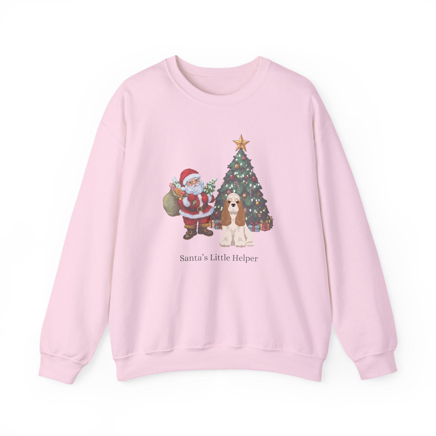 Cocker Spaniel Dog Santa's Little Helper Unisex Heavy Blend Crewneck Sweatshirt