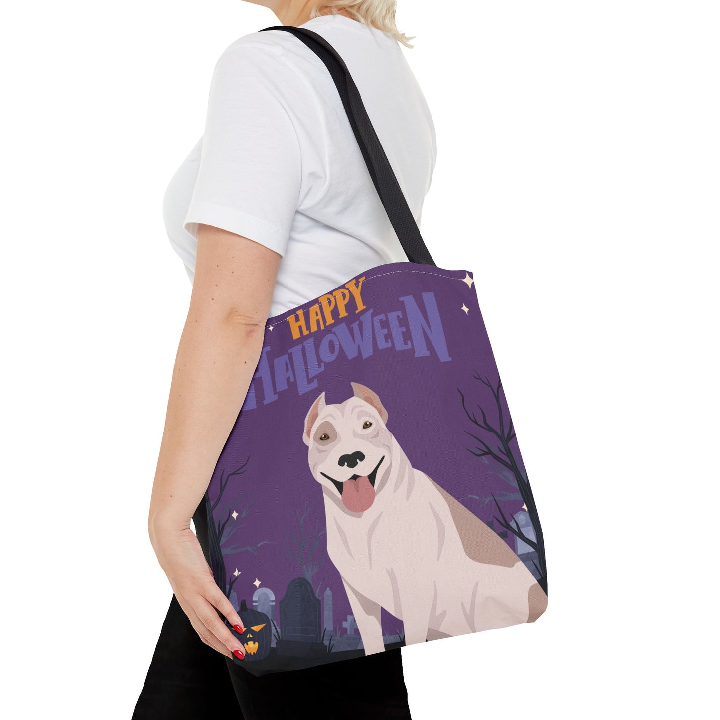 Pit Bull Dog Happy Halloween Tote Bag 16x16