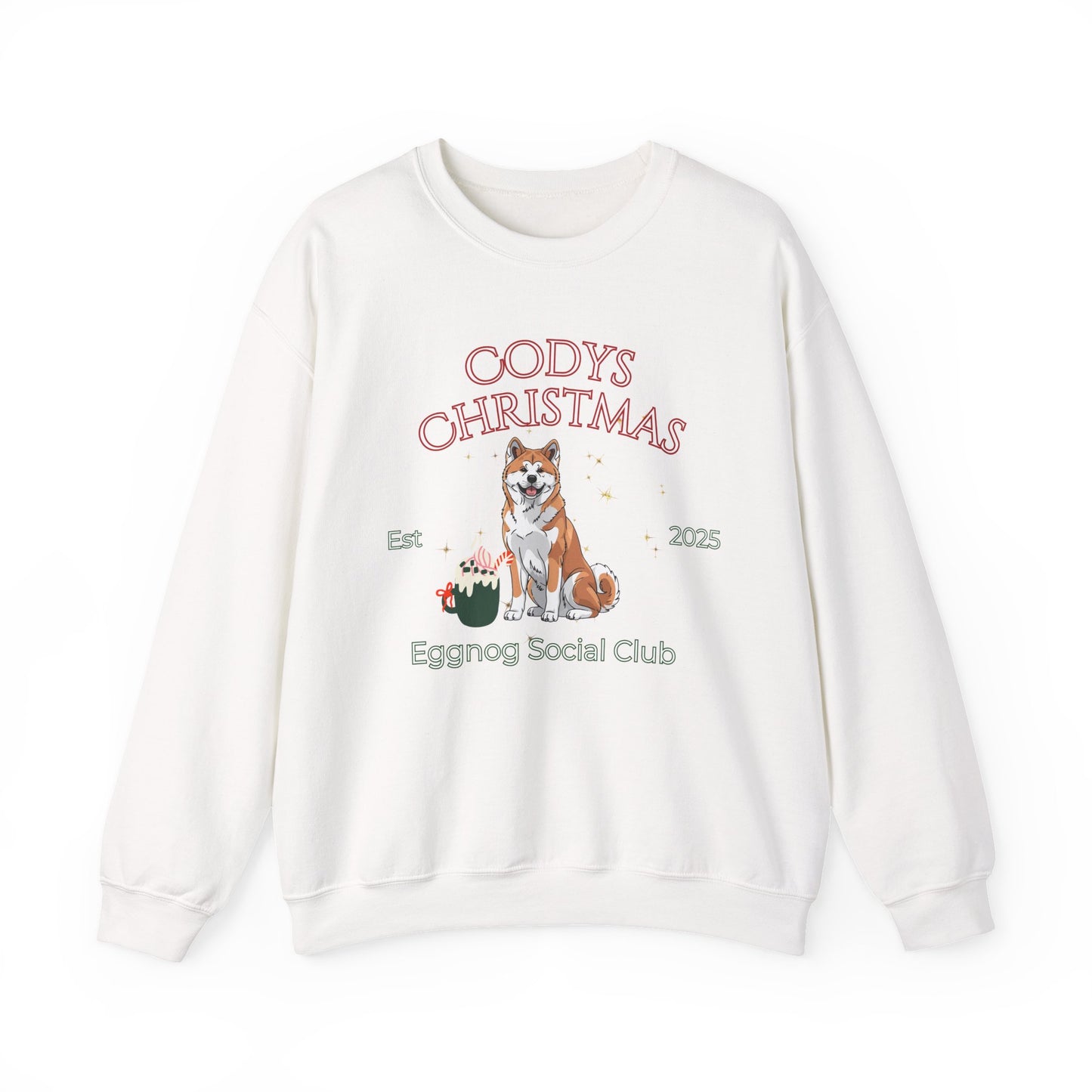 Japanese Akita Dog Christmas Social Club Unisex Heavy Blend Crewneck Sweatshirt Custom Name