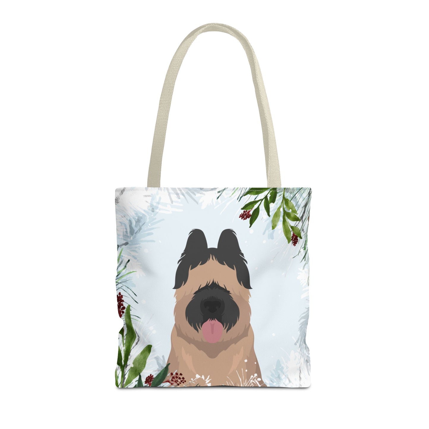 Briard Dog Christmas Holiday Tote Bag 16x16