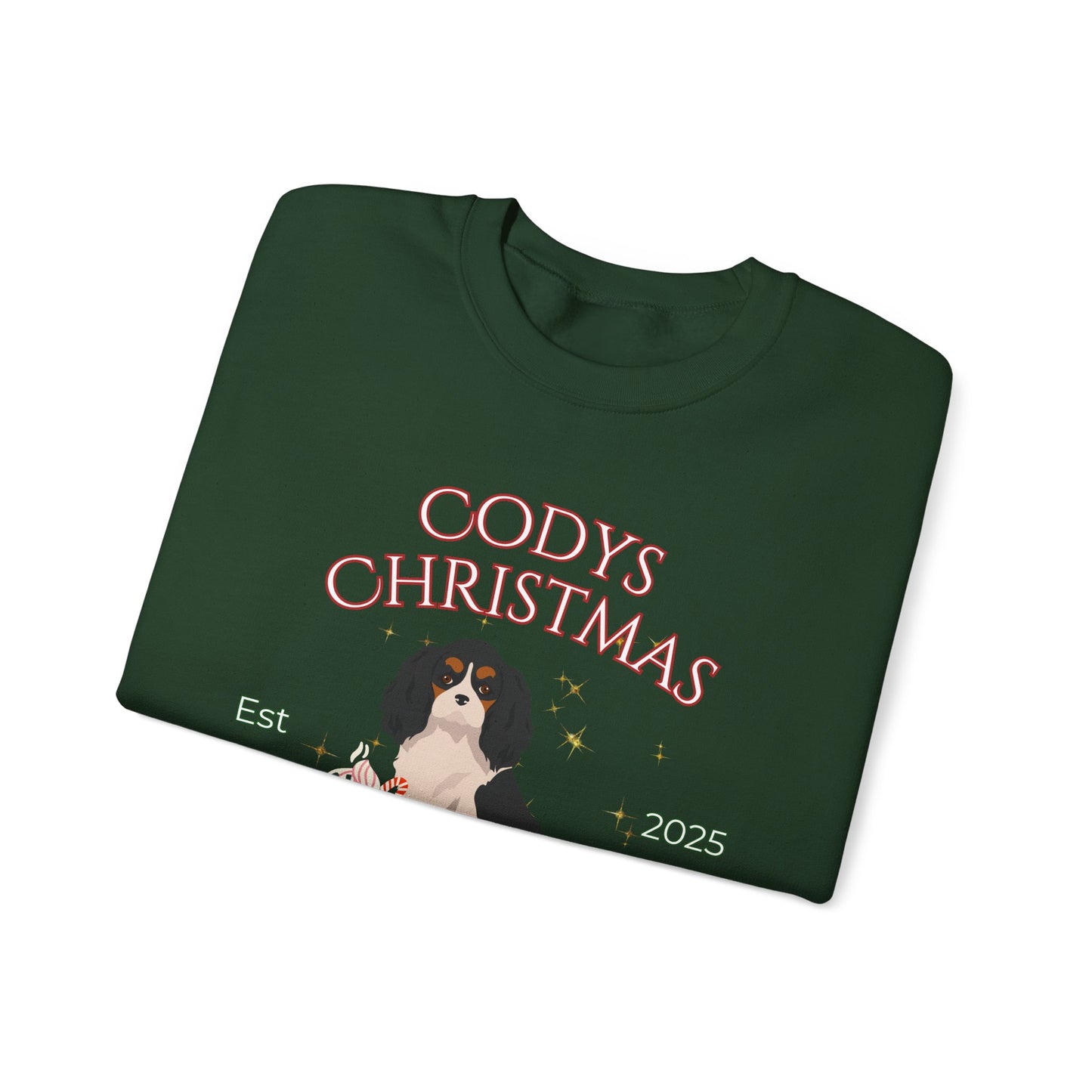 Cavalier King Charles Spaniel Dog Christmas Social Club Unisex Heavy Blend Crewneck Sweatshirt Custom Name