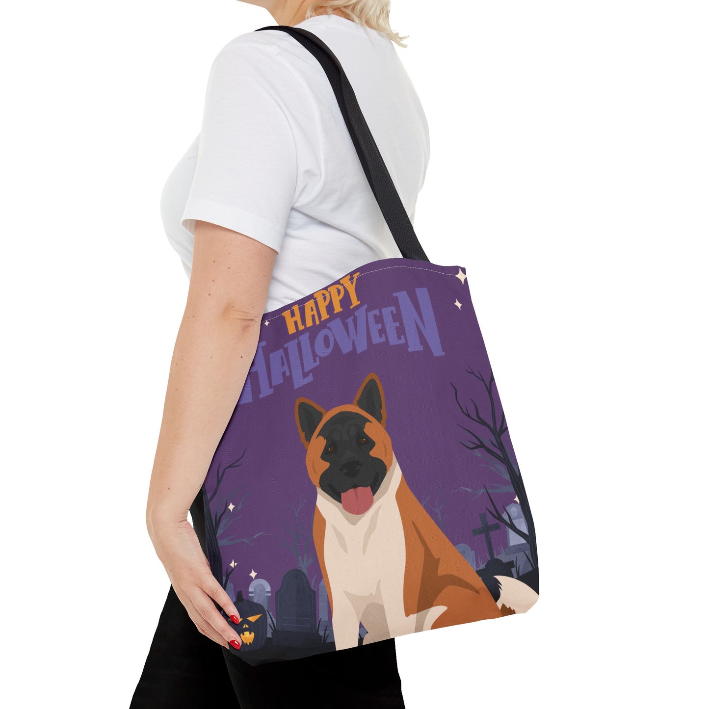 American Akita Dog Happy Halloween Tote Bag 16x16