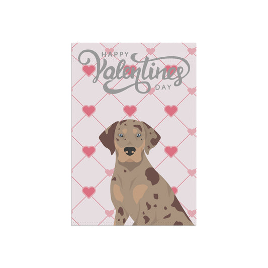 Catahoula Leopard Dog Valentines Day Garden Flag
