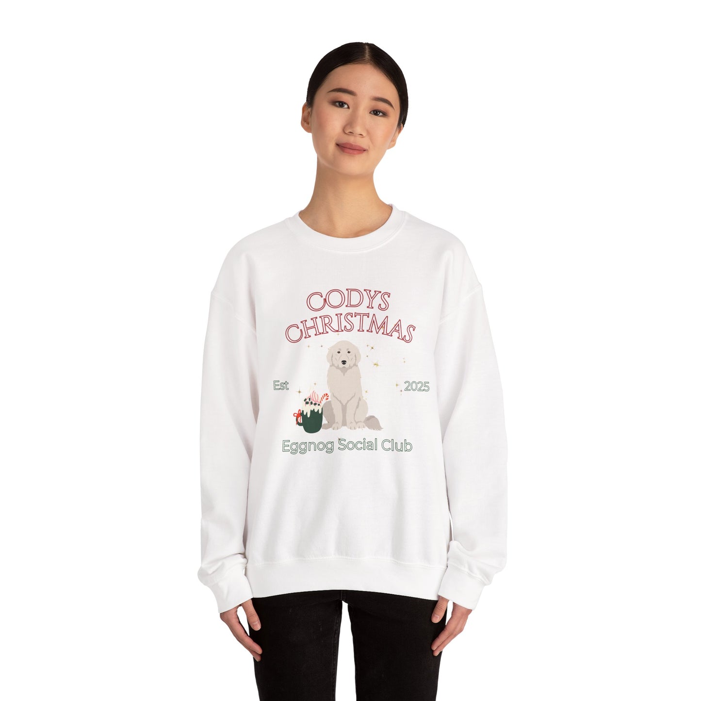 Great Pyrenees Dog Christmas Social Club Unisex Heavy Blend Crewneck Sweatshirt Custom Name