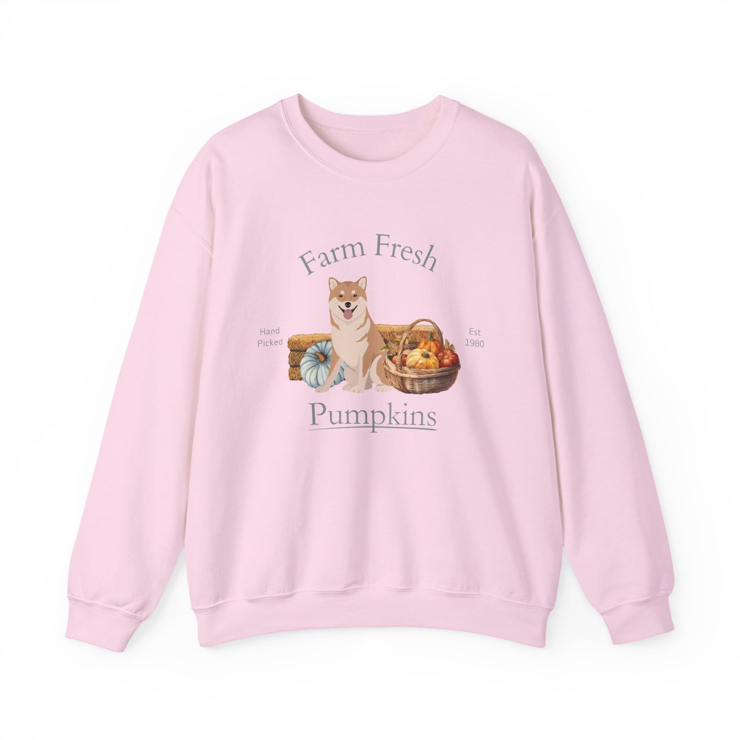 Shiba Inu Dog Fall Farm Fresh Unisex Heavy Blend Crewneck Sweatshirt