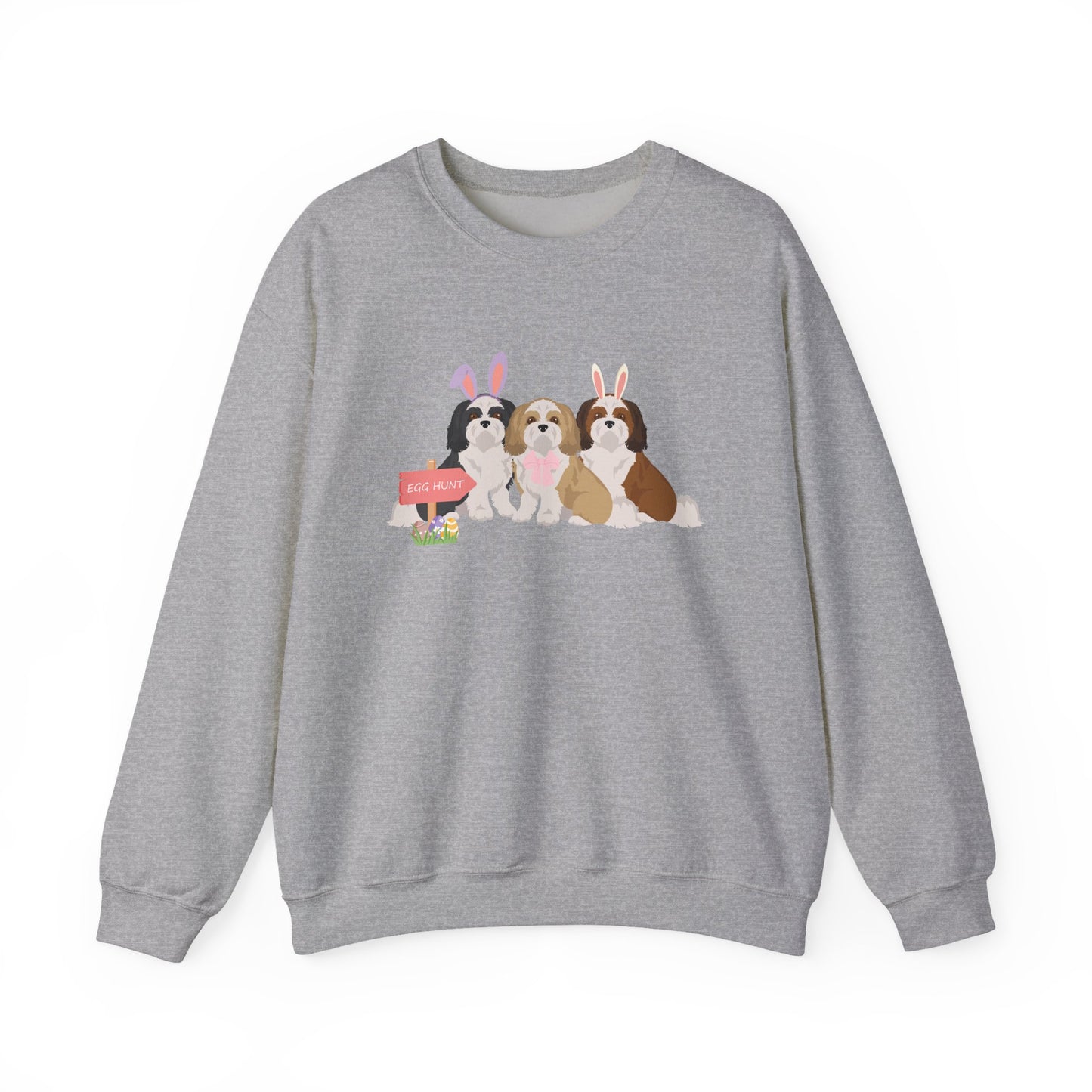 Shih Tzu Dog Easter Unisex Heavy Blend Crewneck Sweatshirt, easter, Cute Dog Mom Gift