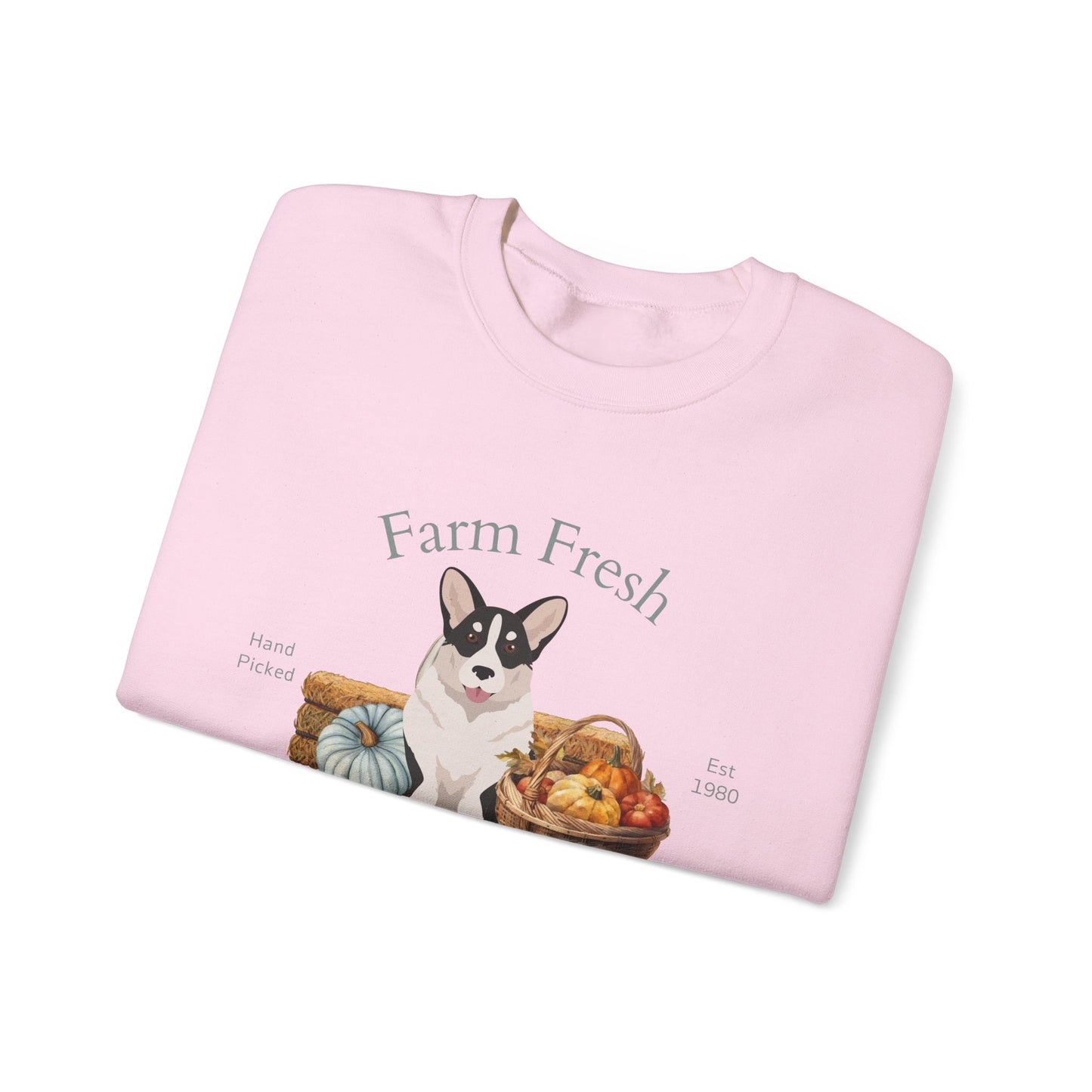 Cardigan Welsh Corgi Dog Fall Farm Fresh Unisex Heavy Blend Crewneck Sweatshirt