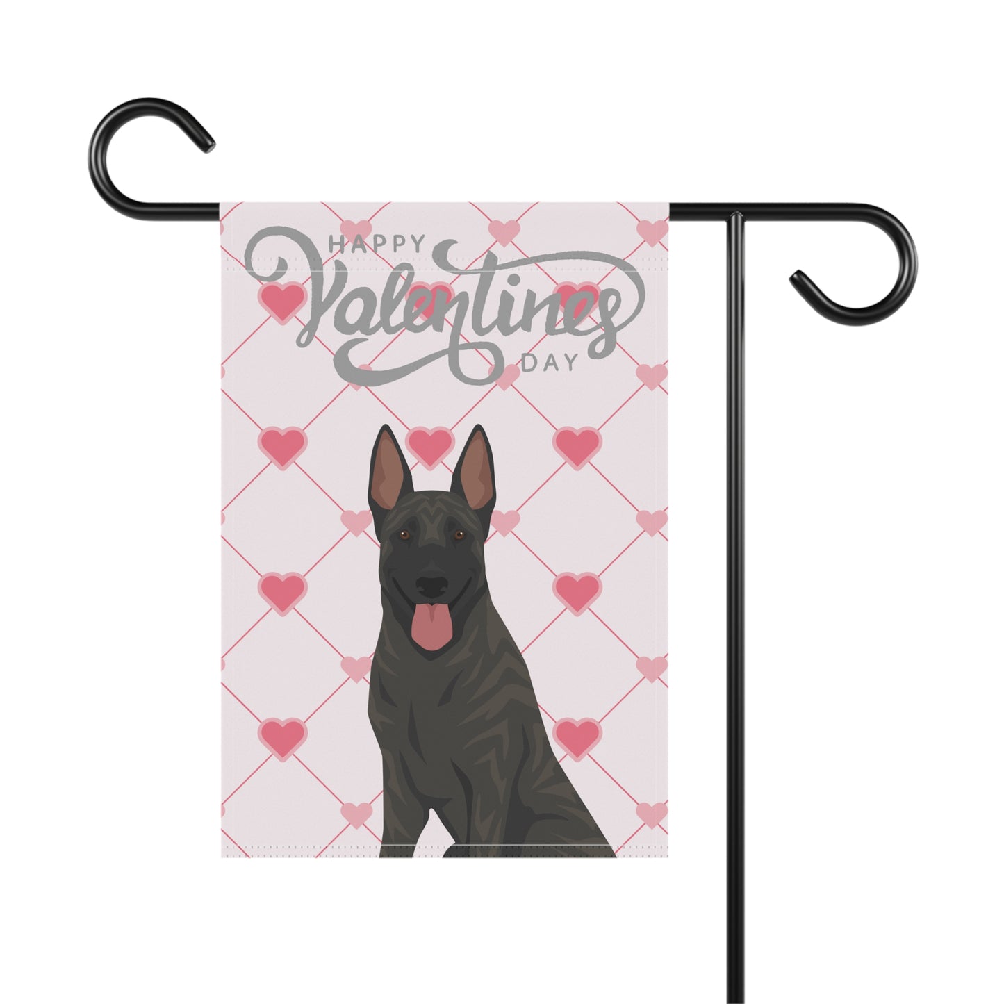 Dutch Shepherd Dog Valentines Day Garden Flag