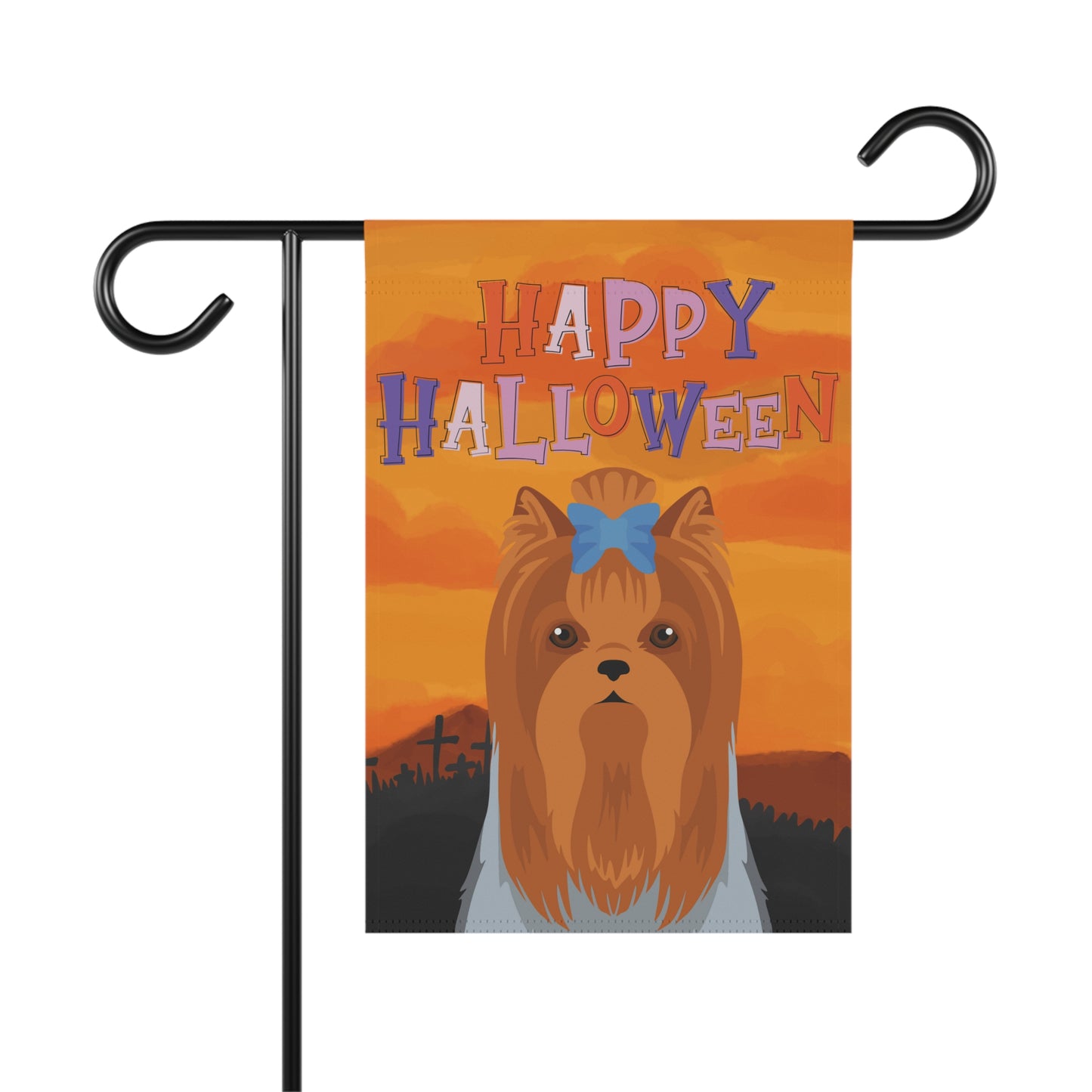 Yorkshire Terrier Dog Halloween Garden Flag