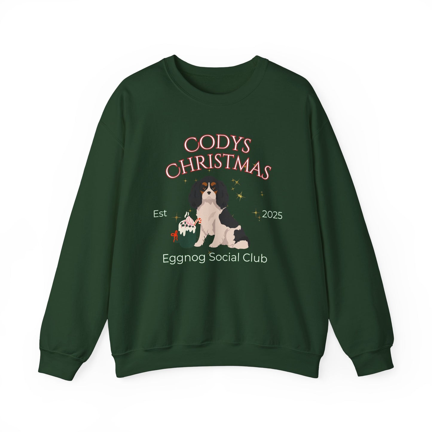 Cavalier King Charles Spaniel Dog Christmas Social Club Unisex Heavy Blend Crewneck Sweatshirt Custom Name