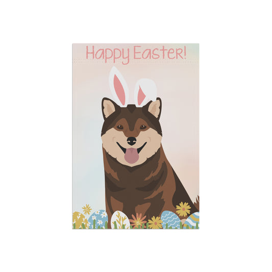 Shiba Inu Dog Happy Easter Garden Flag