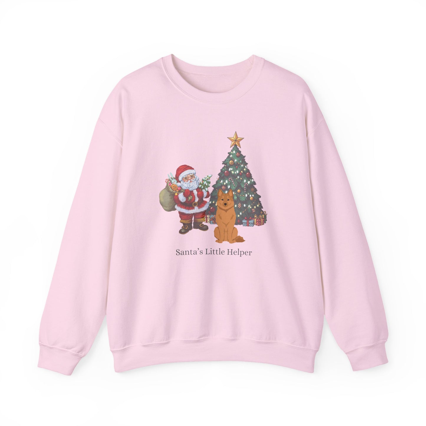 Finnish Spitz Dog Santa's Little Helper Unisex Heavy Blend Crewneck Sweatshirt