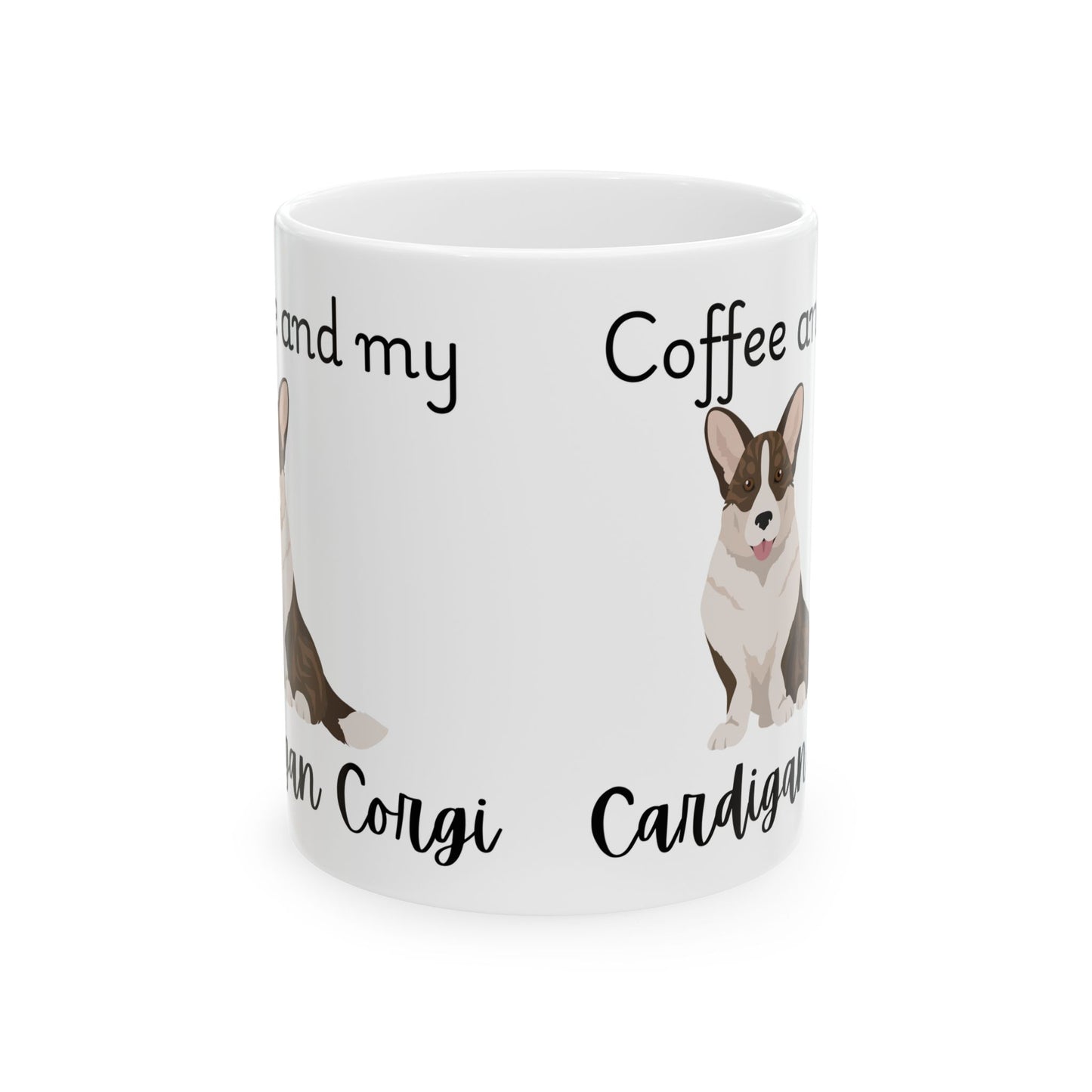 Coffee and My Cardigan Corgi Ceramic Mug | Dog Lover Gift, Pet Owner Cup, Cute Mug for Dog Moms, Funny Mug for Coffee Lovers
