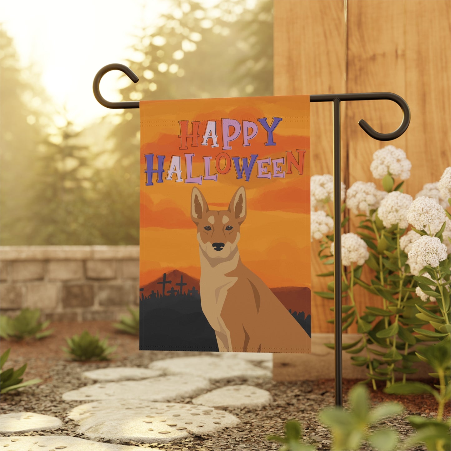 Carolina Dog Dog Halloween Garden Flag