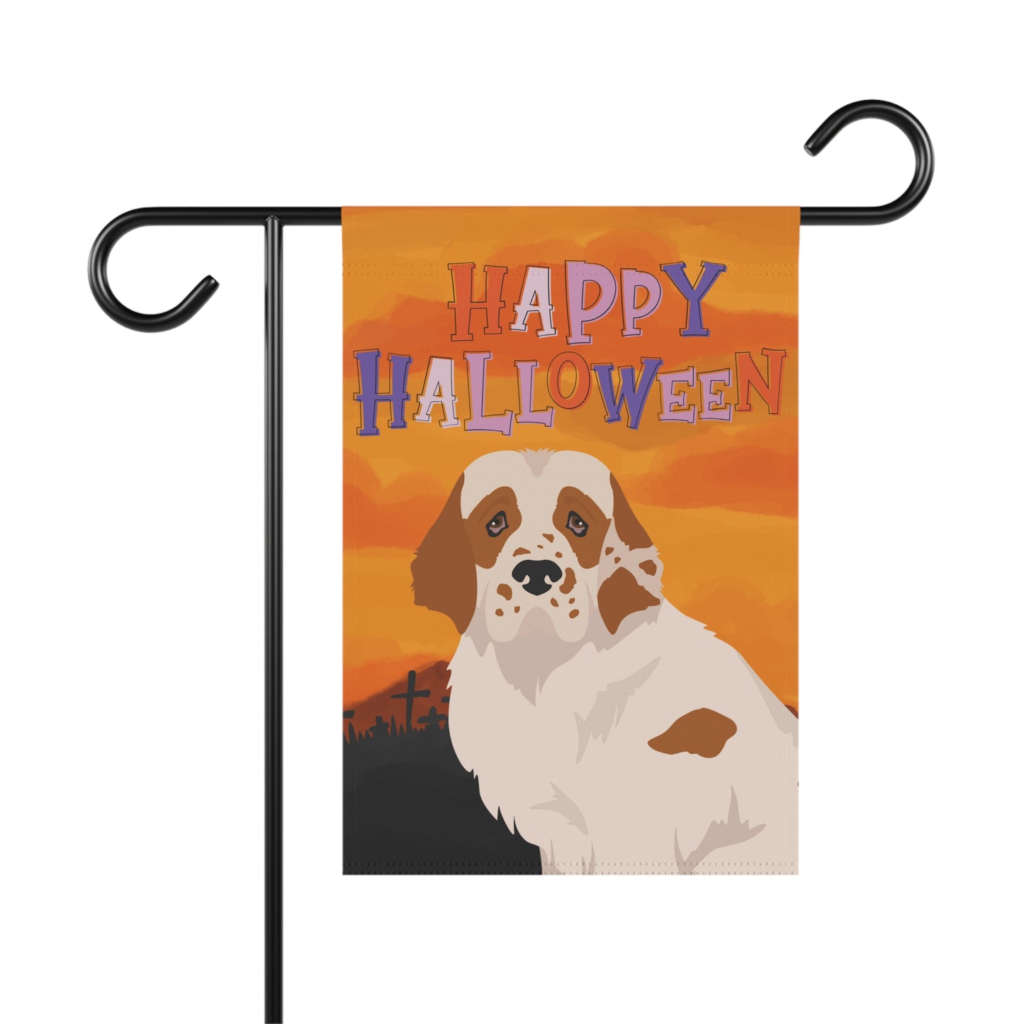 Clumber Spaniel Dog Halloween Garden Flag