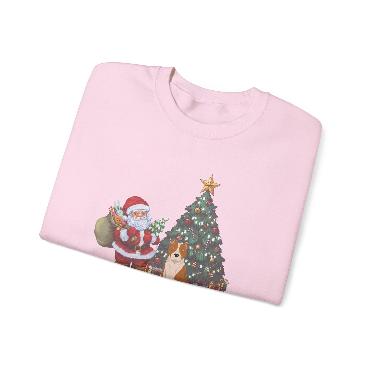 American Staffordshire Terrier Dog Santa's Little Helper Unisex Heavy Blend Crewneck Sweatshirt
