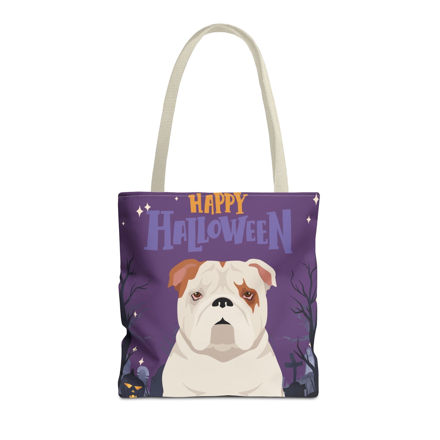 Bulldog Dog Happy Halloween Tote Bag 16x16