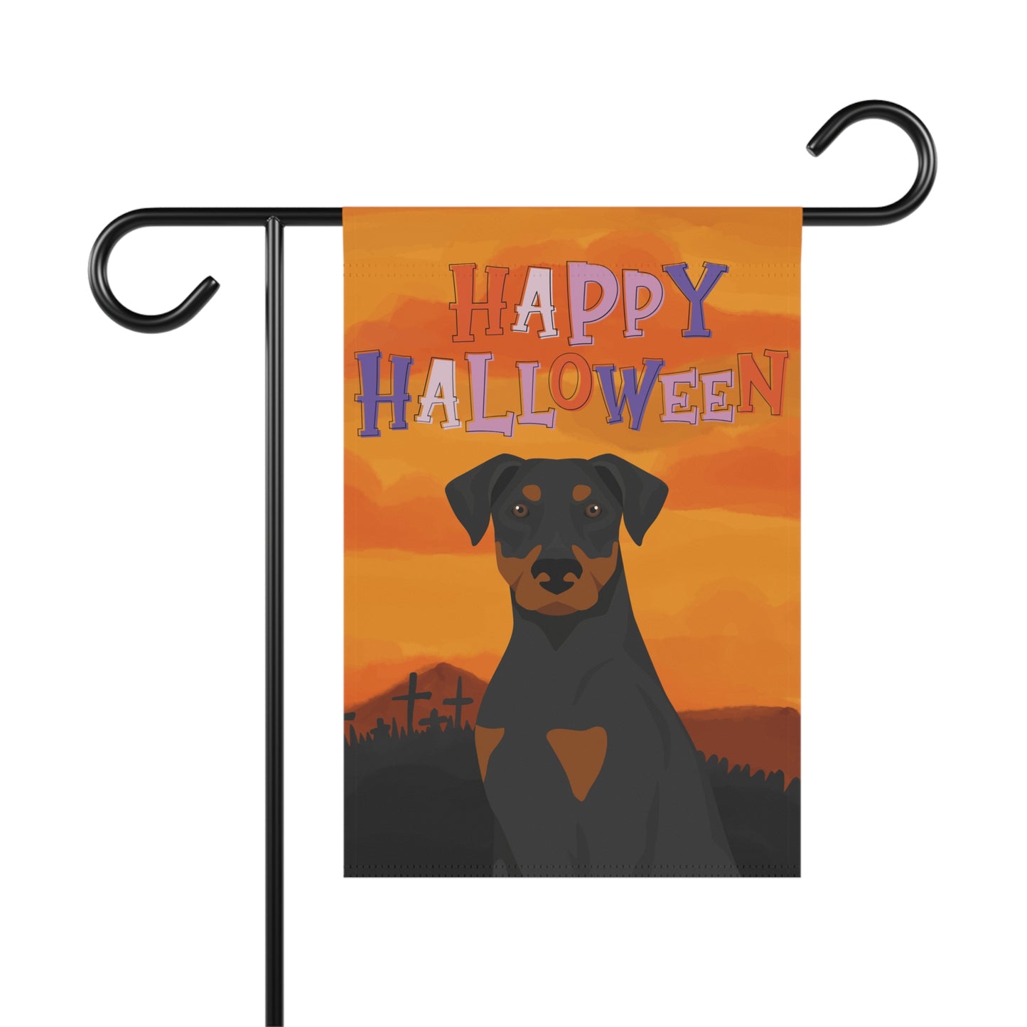 Doberman Pinscher Dog Halloween Garden Flag