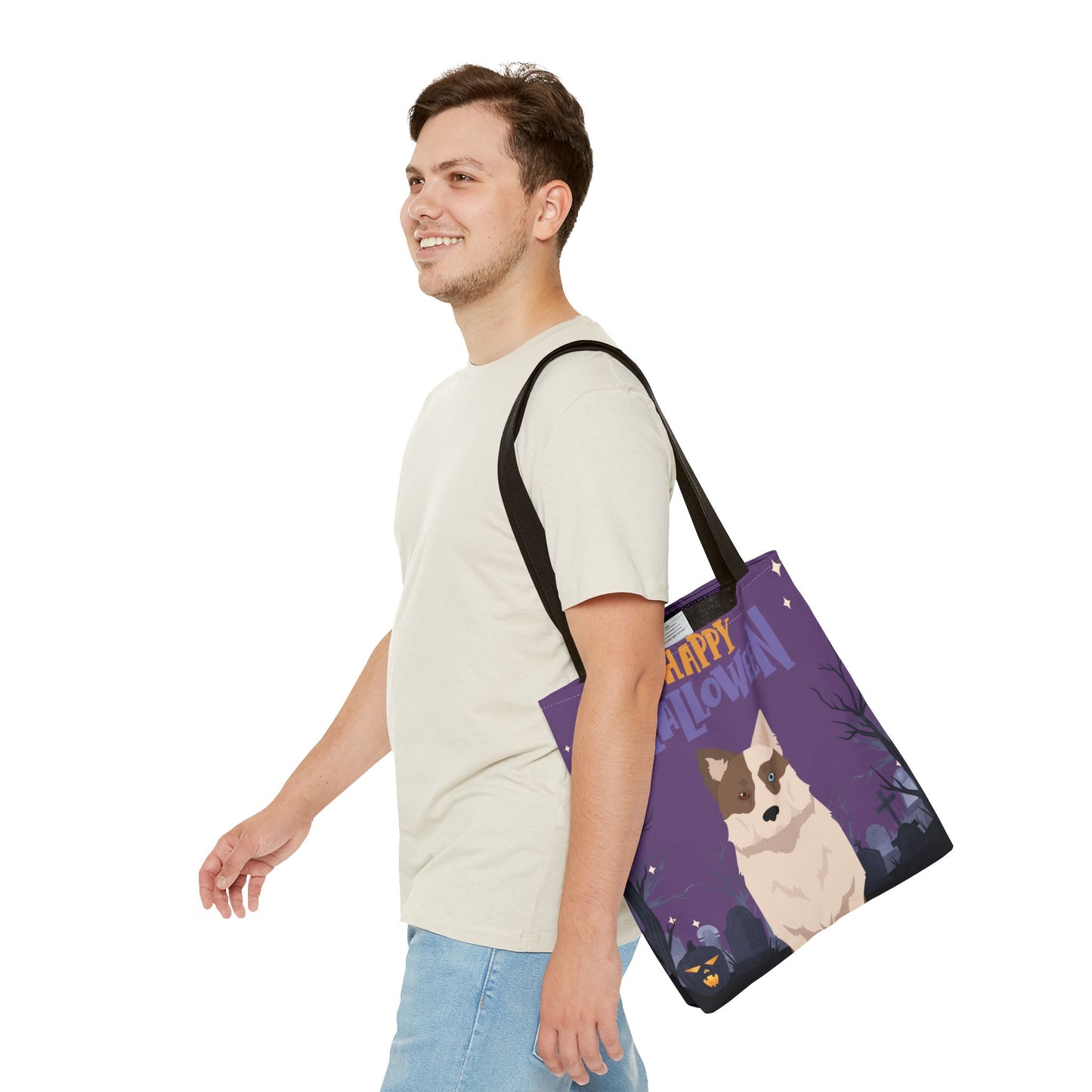 Yakutian Laika Dog Happy Halloween Tote Bag 16x16