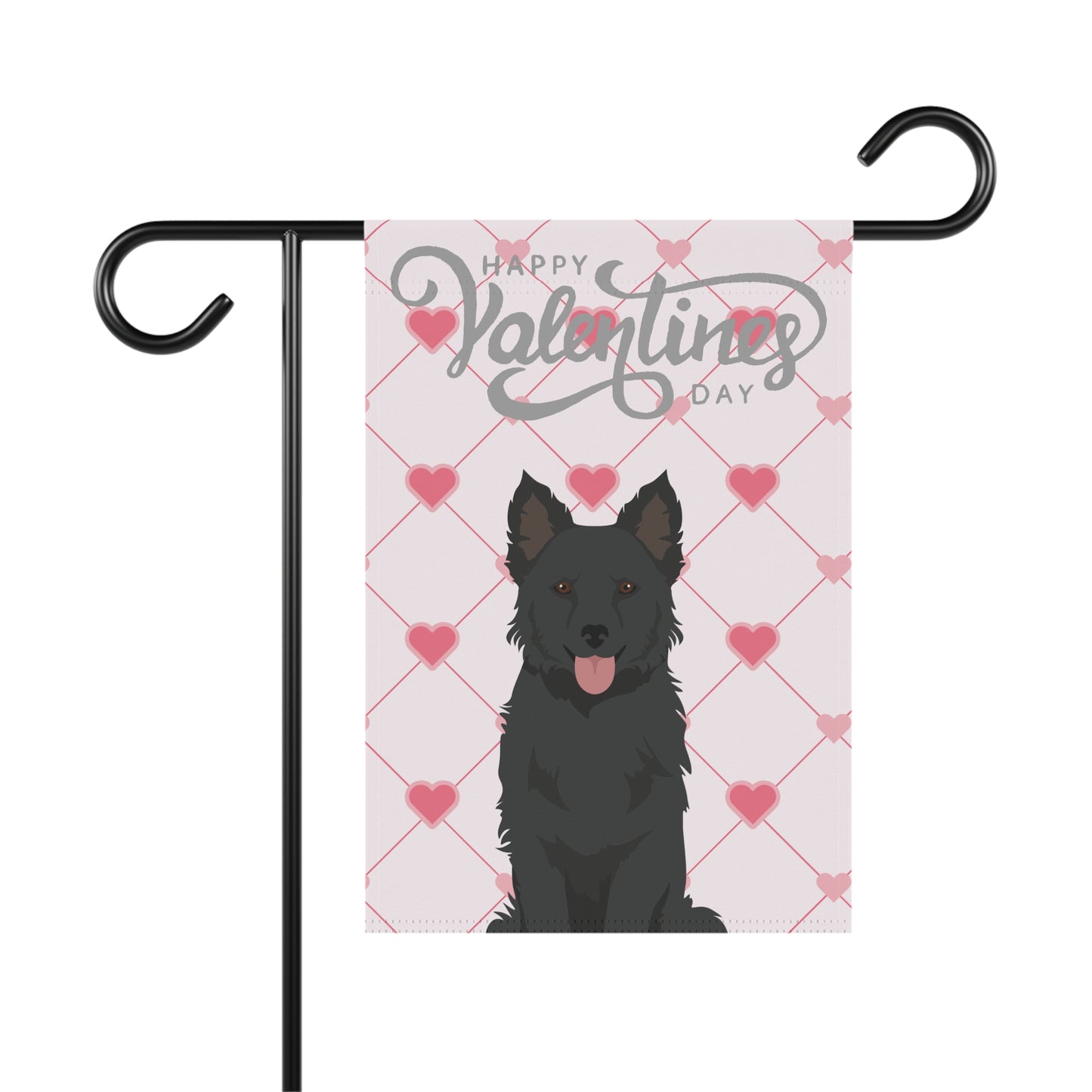 Mudi Dog Valentines Day Garden Flag