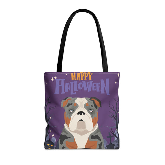 Bulldog Dog Happy Halloween Tote Bag 16x16