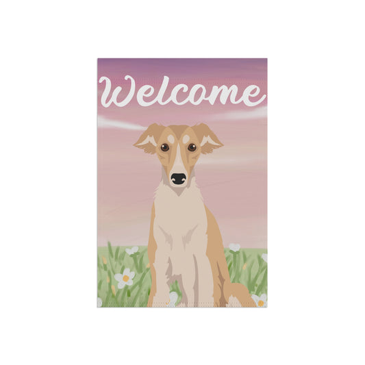 Silken Windhound Dog Welcome Garden Flag