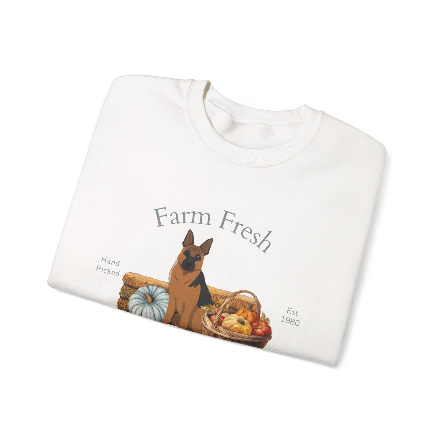 German Shpeherd Dog Fall Farm Fresh Unisex Heavy Blend Crewneck Sweatshirt