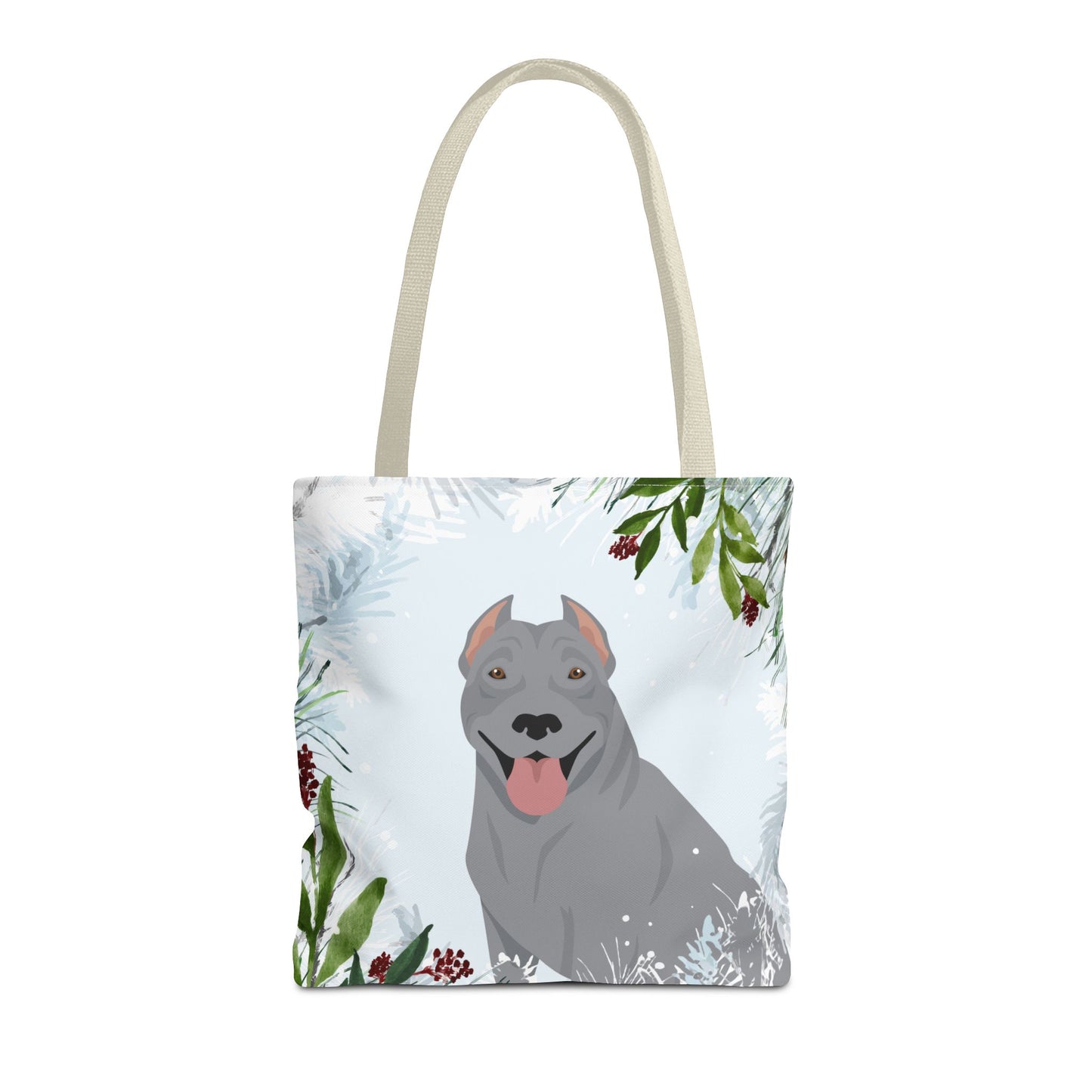 Pit Bull Dog Christmas Holiday Tote Bag 16x16