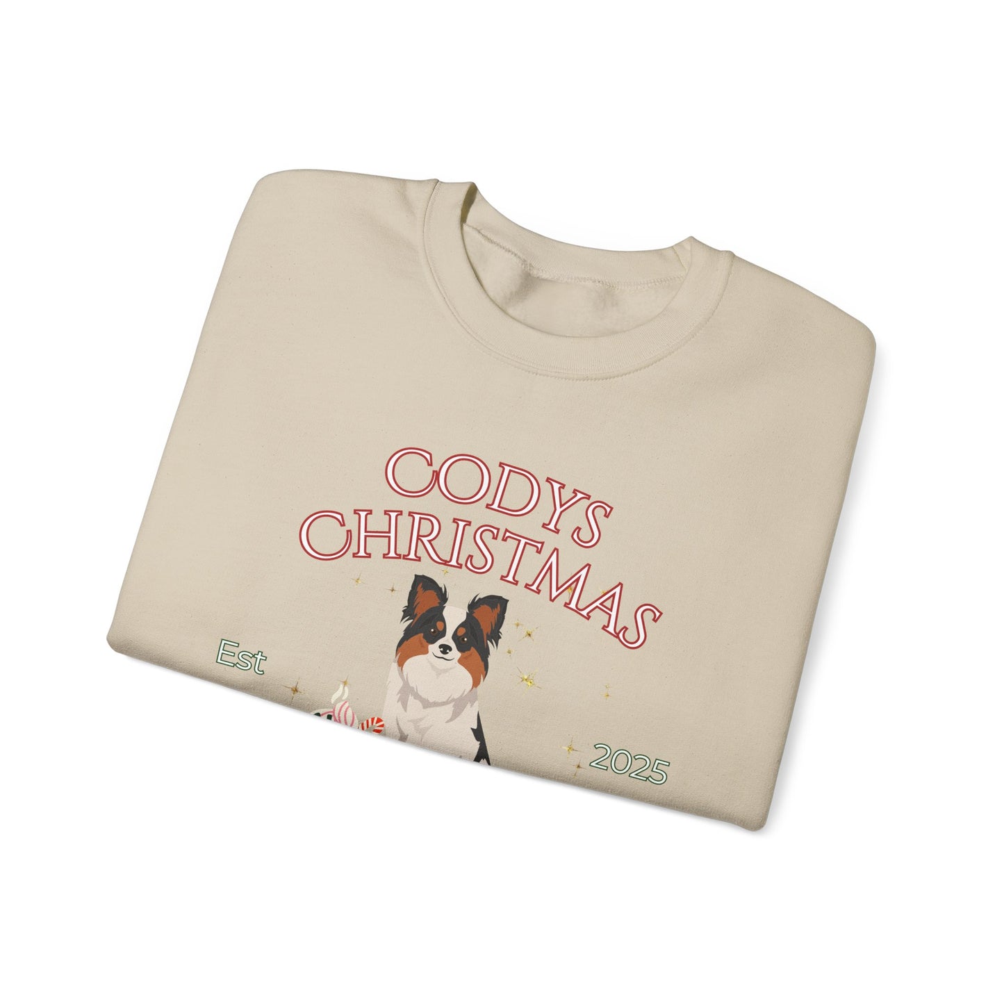 Papillon Dog Christmas Social Club Unisex Heavy Blend Crewneck Sweatshirt Custom Name