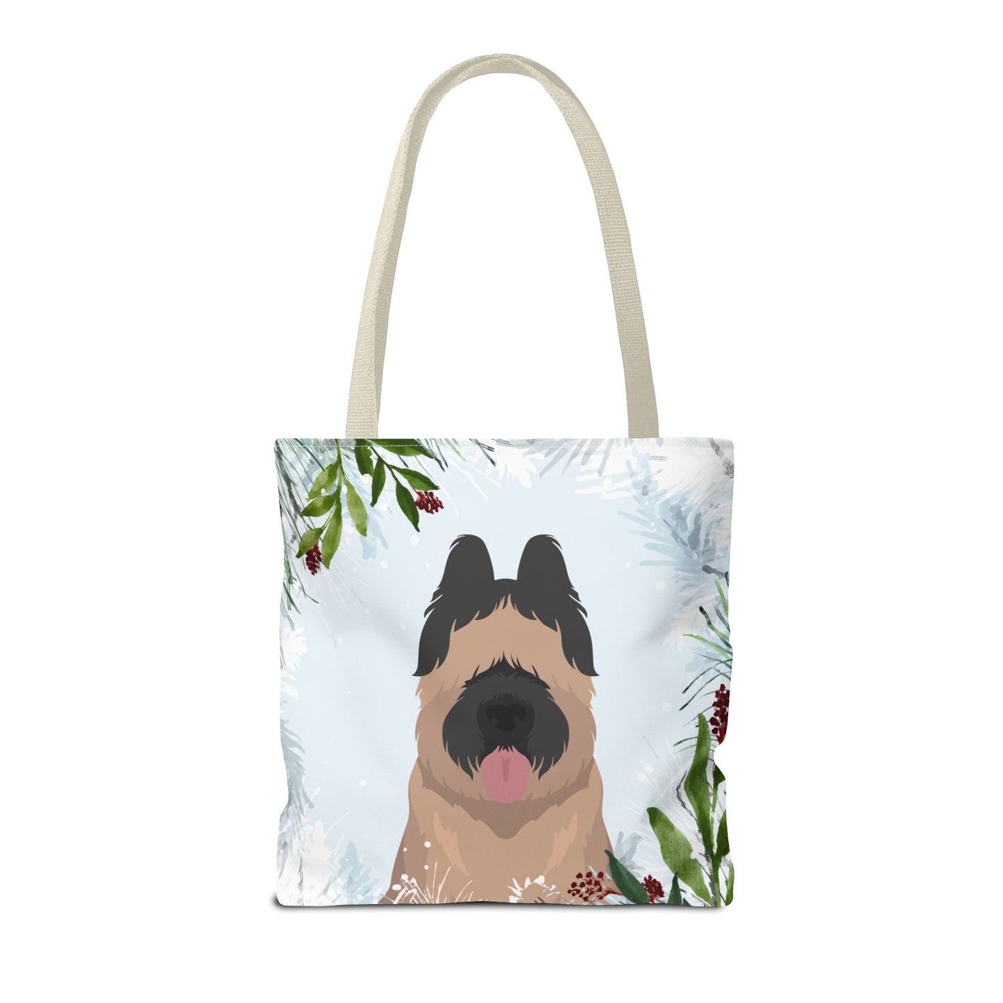 Briard Dog Christmas Holiday Tote Bag 16x16