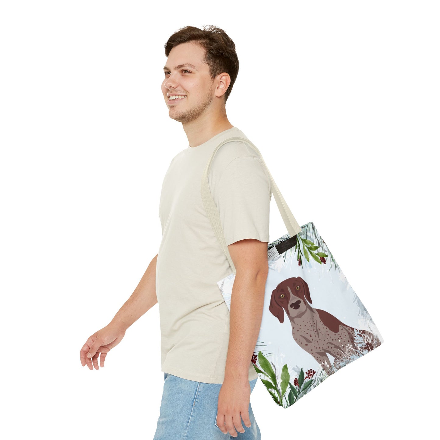 German Shorthaired Pointer Dog Christmas Holiday Tote Bag 16x16