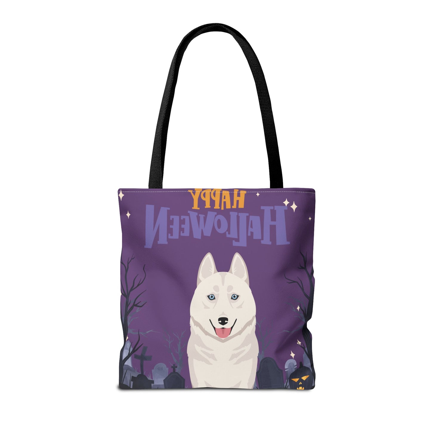 Siberian Husky Dog Happy Halloween Tote Bag 16x16