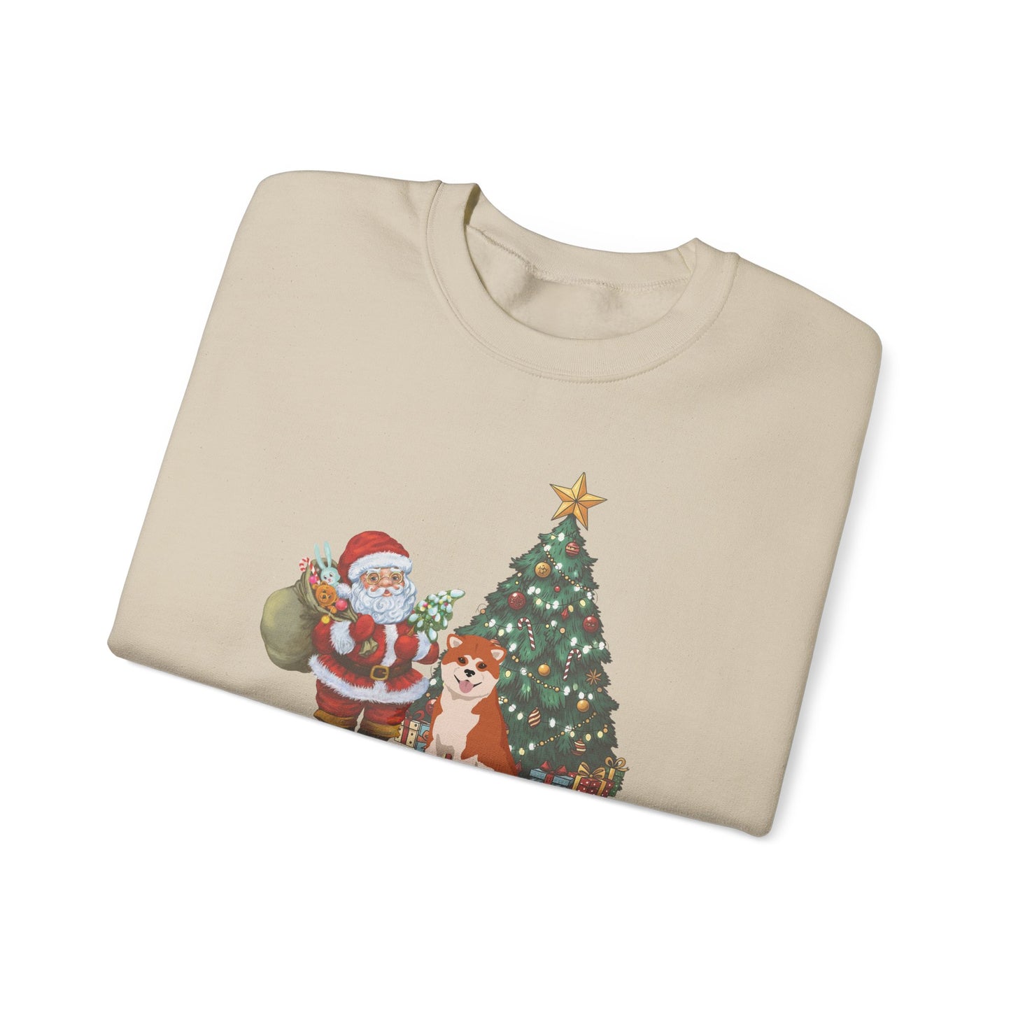 Japanese Akita Dog Santa's Little Helper Unisex Heavy Blend Crewneck Sweatshirt