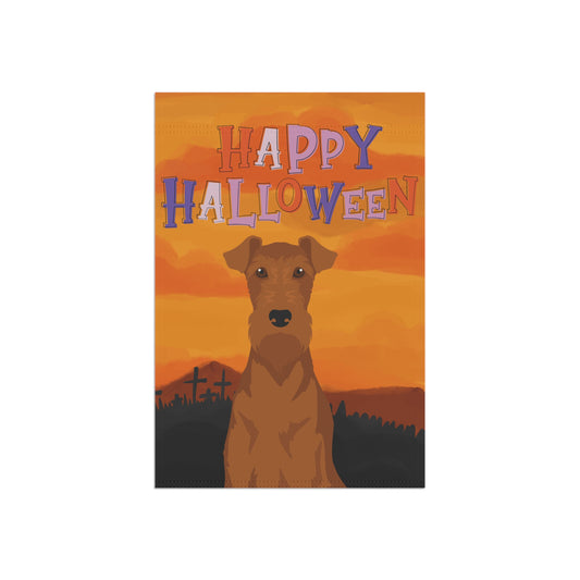 Irish Terrier Dog Halloween Garden Flag