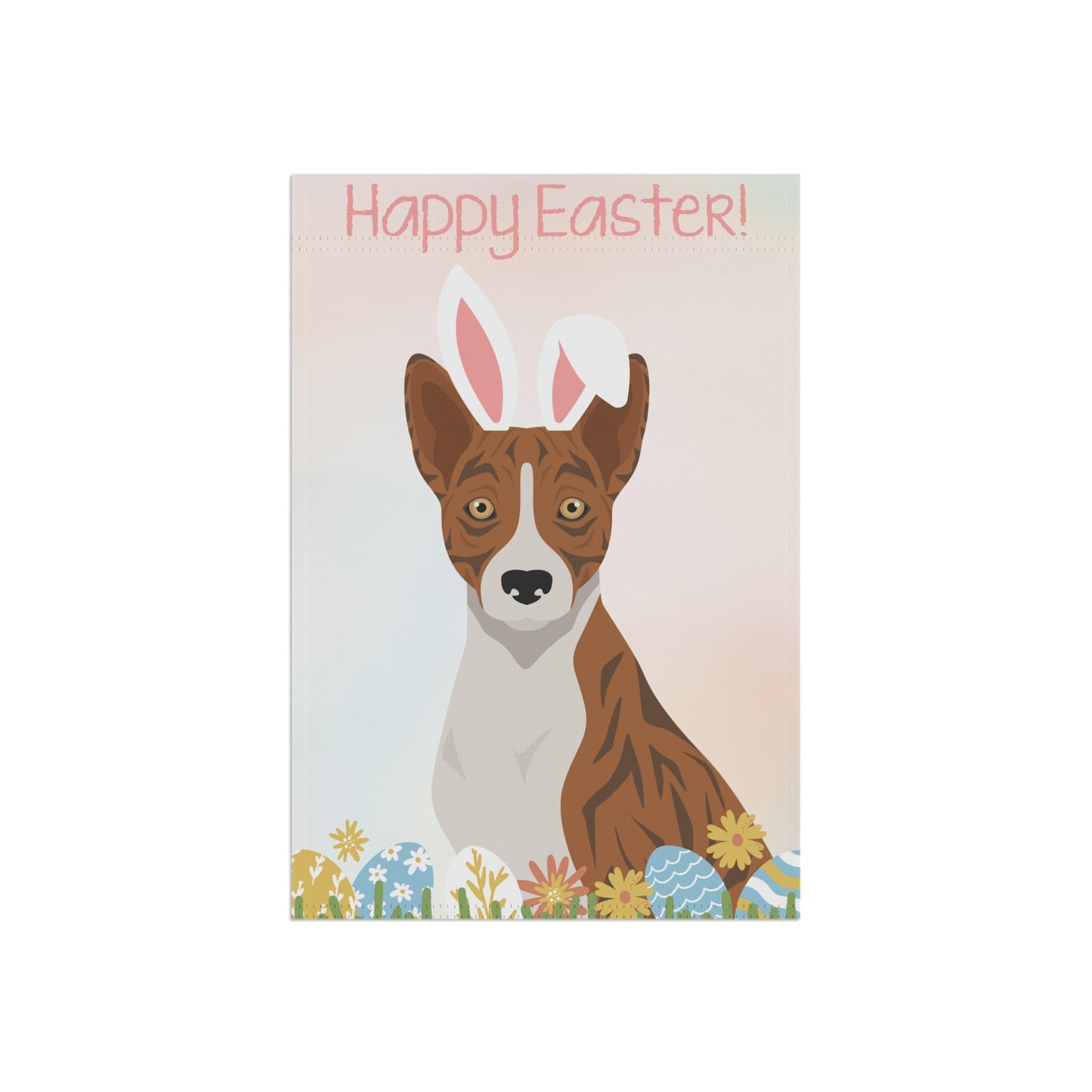 Basenji Dog Happy Easter Garden Flag