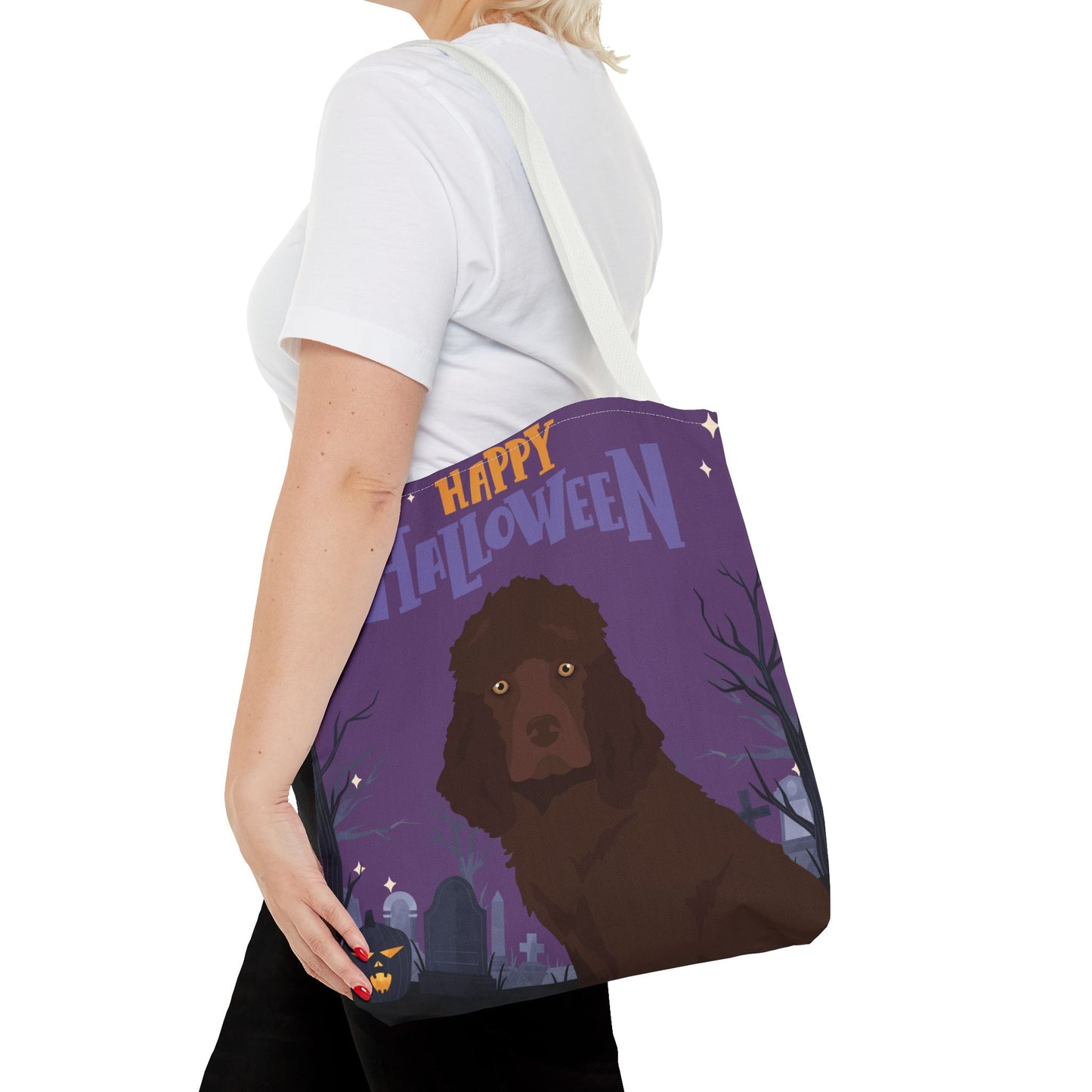Irish Water Spaniel Dog Happy Halloween Tote Bag 16x16
