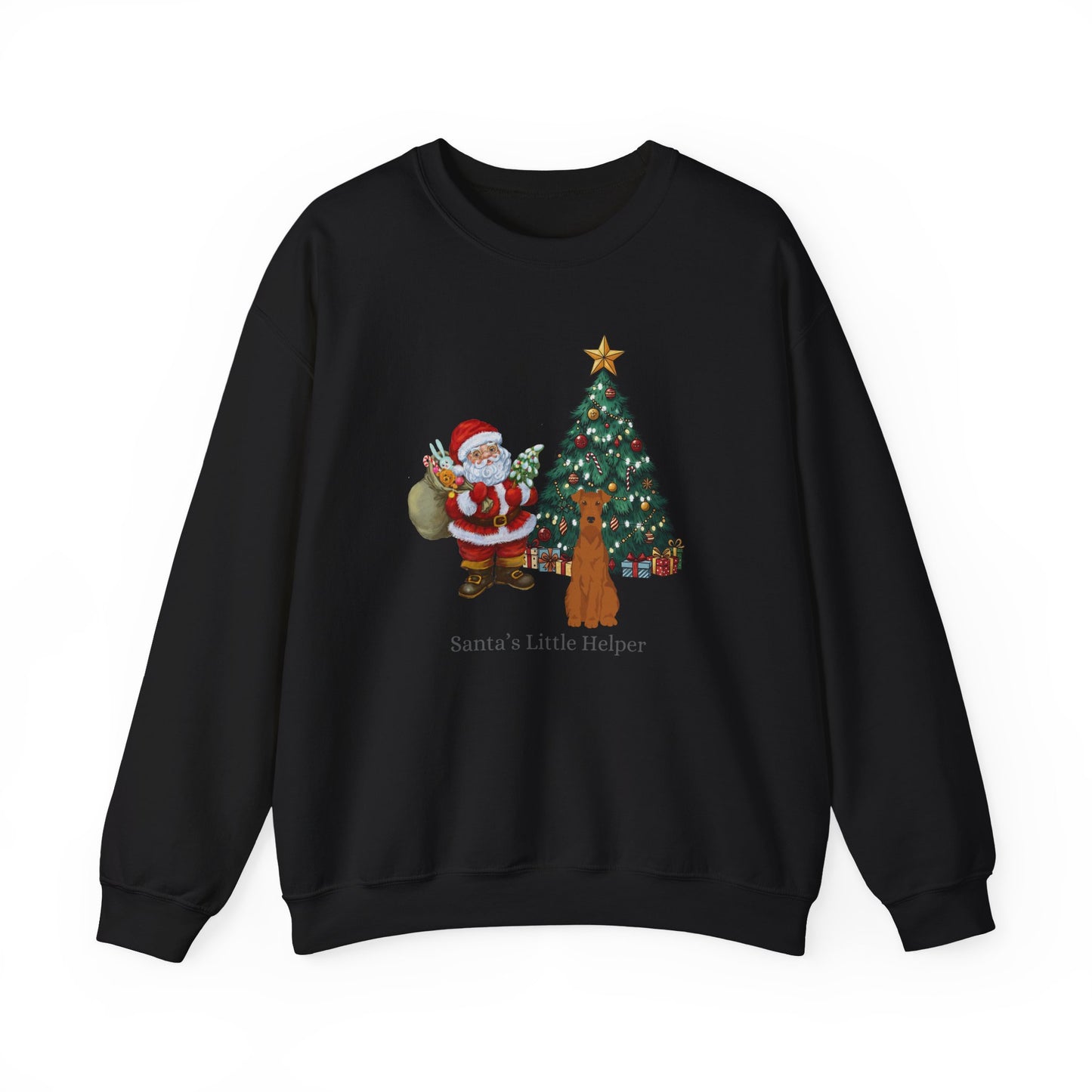 Irish Terrier Dog Santa's Little Helper Unisex Heavy Blend Crewneck Sweatshirt