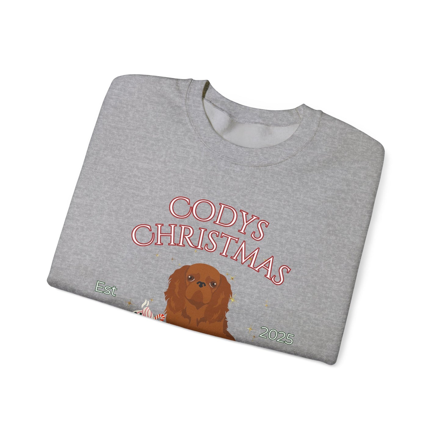 English Toy Spaniel Dog Christmas Social Club Unisex Heavy Blend Crewneck Sweatshirt Custom Name