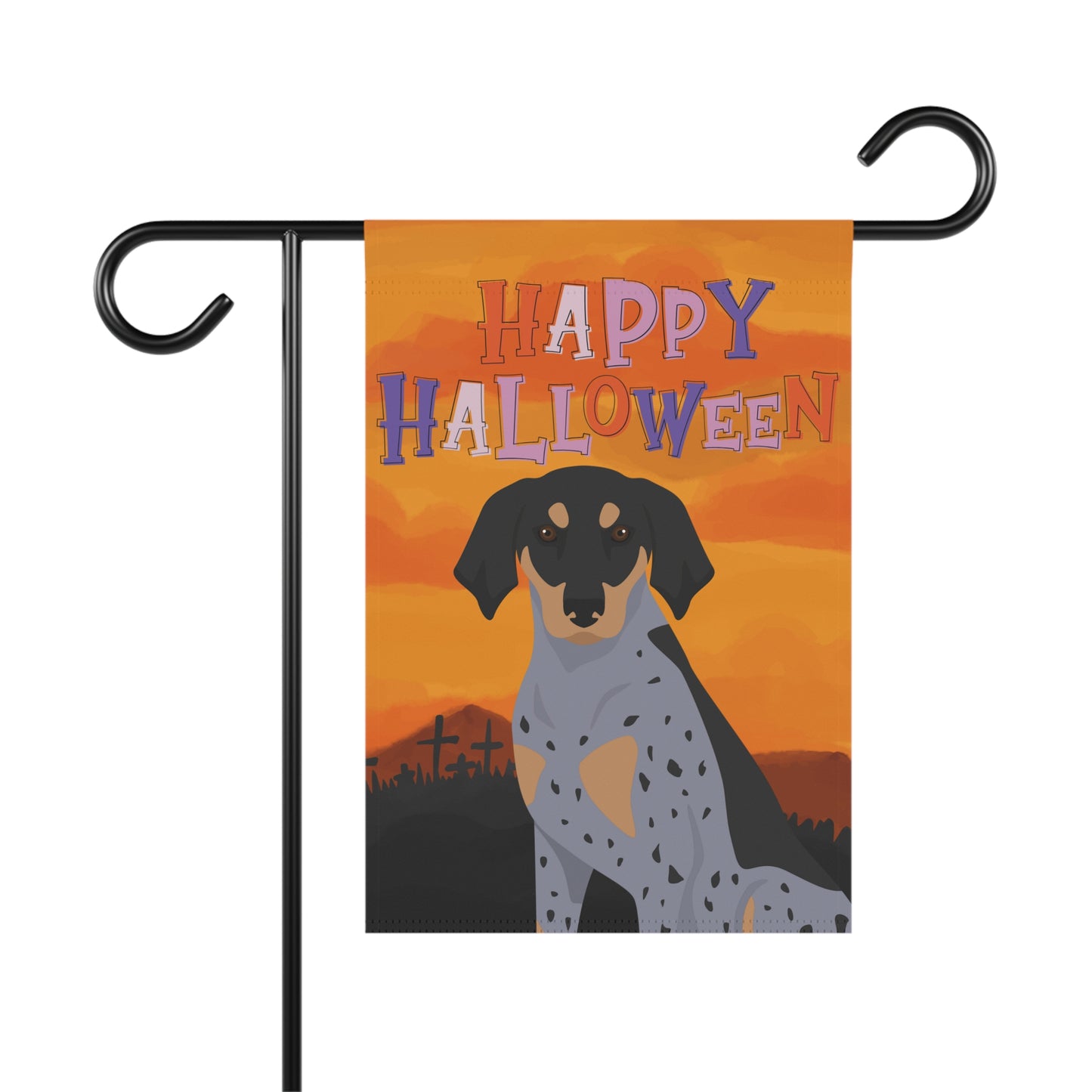 Bluetick Coonhound Dog Halloween Garden Flag