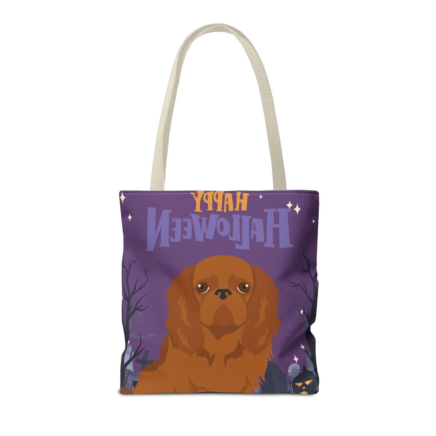 English Toy Spaniel Dog Happy Halloween Tote Bag 16x16