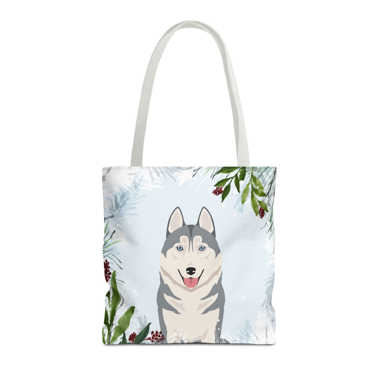Siberian Husky Dog Christmas Holiday Tote Bag 16x16