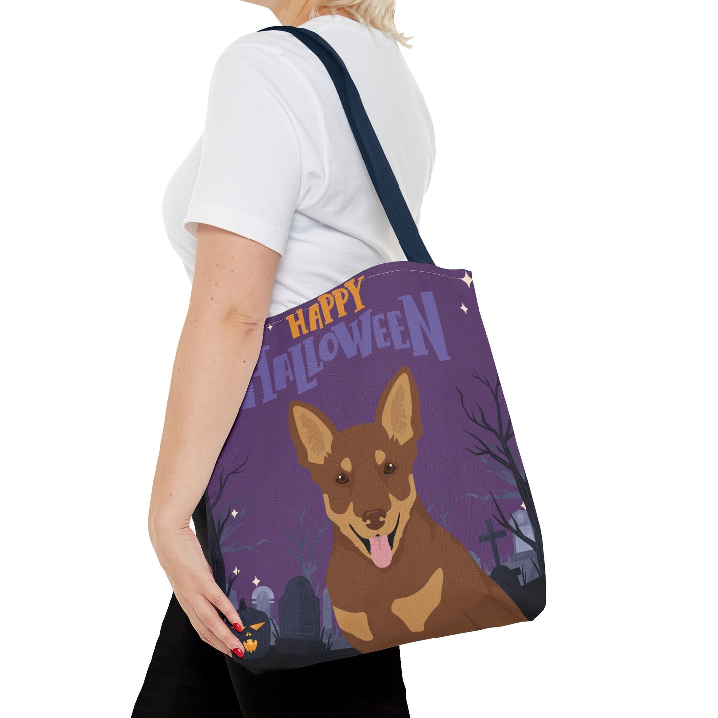 Lancashire Heeler Dog Happy Halloween Tote Bag 16x16
