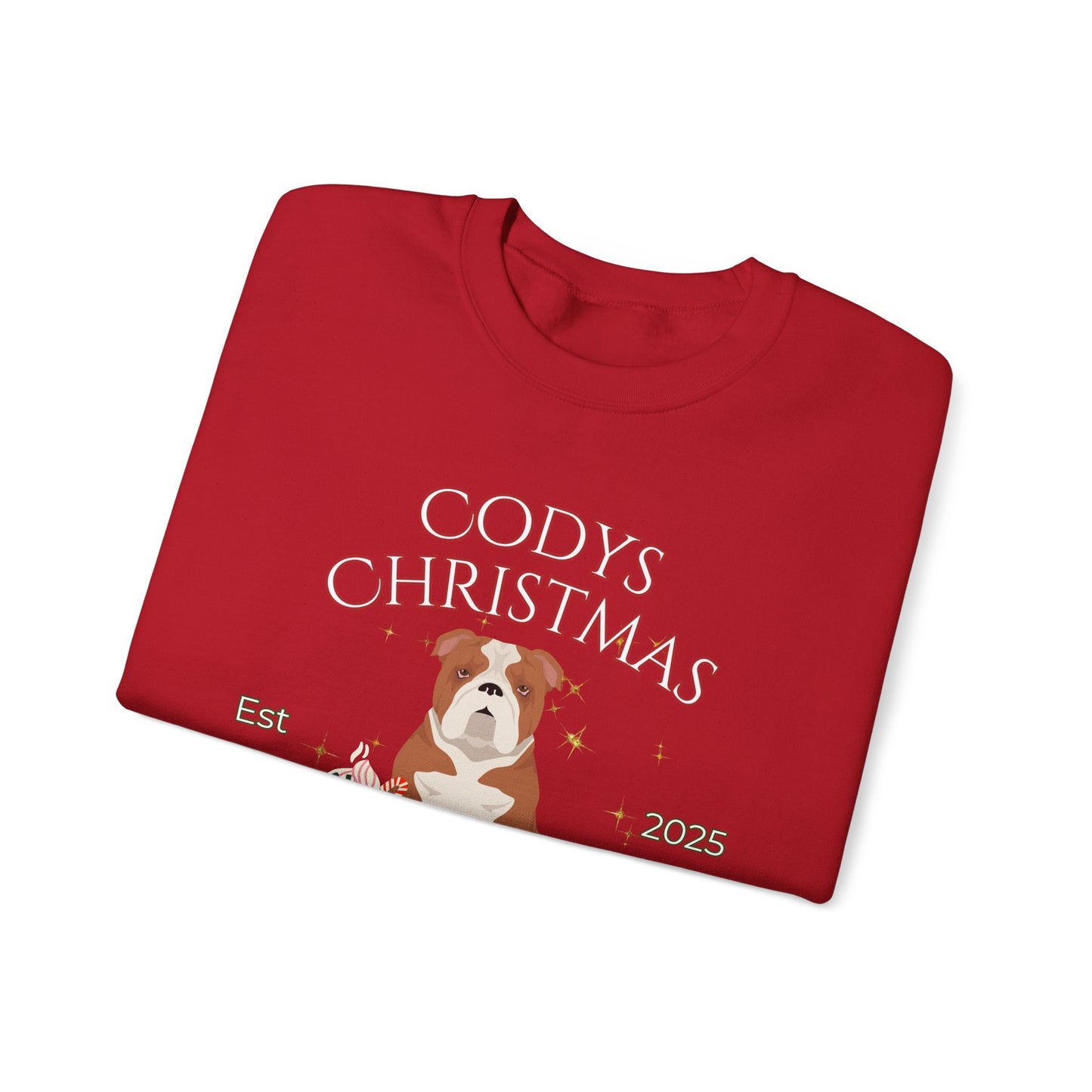 Bulldog Dog Christmas Social Club Unisex Heavy Blend Crewneck Sweatshirt Custom Name