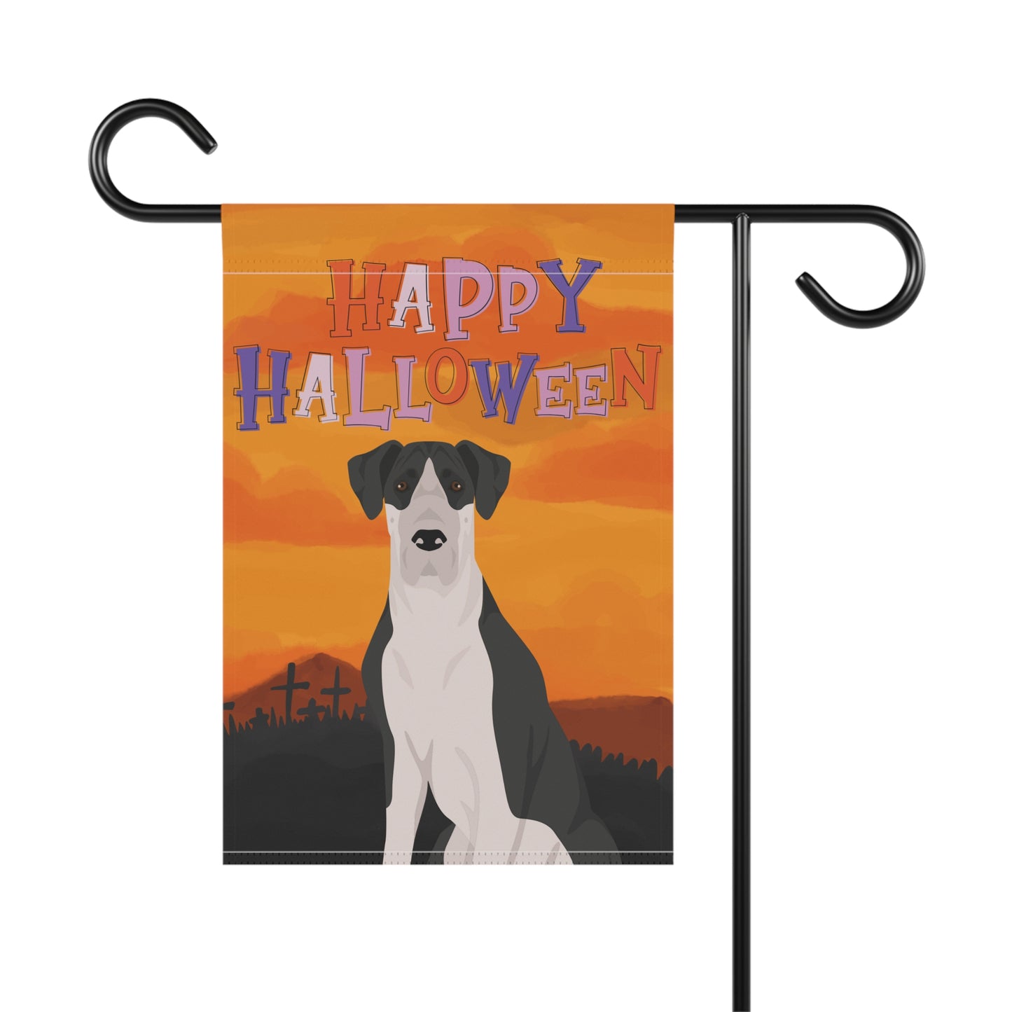 Great Dane Dog Halloween Garden Flag